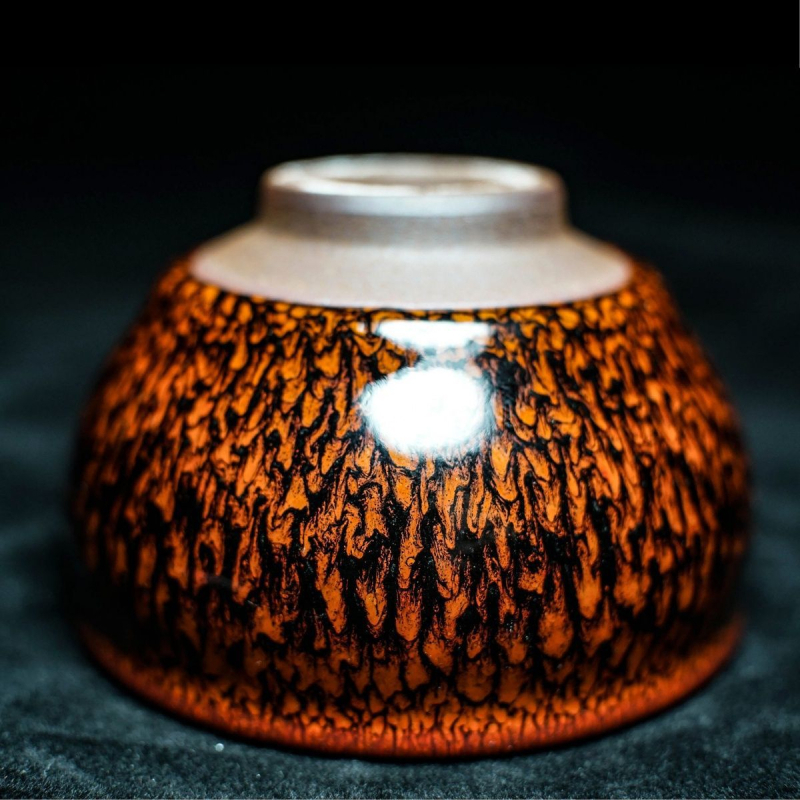 Ceașcă de ceai Jian Kiln, glazură Red Partridge, lucrată manual, capacitate mare, veselă de ceai de înaltă calitate