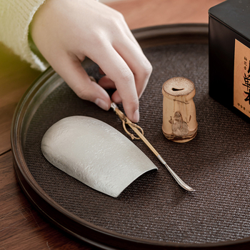 Set de ceai din trei piese cu bețișor de bambus, ac de ceai și linguriță pentru ceremonia ceaiului acasă