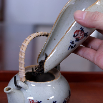 Set de ceai din ceramic Kung Fu cu caligrafie Orchid Pavilion, farfurioară de ceai, linguriță de ceai, lingură de măsurat ceai pictată manual, accesorii pentru ceremonia ceaiului
