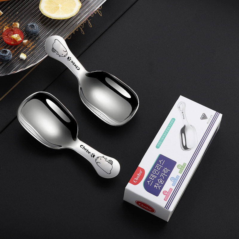 Lingură multifuncțională din oțel inoxidabil pentru ceai, boabe de cafea și supe – design drăguț, stil desen animat