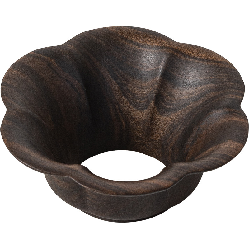 Infuzor de ceai în formă de petală, din lemn de ebony; ornament pentru ceainic din lut purpuriu; filtru pentru frunze de ceai; accesorii pentru ceremonia Kung Fu