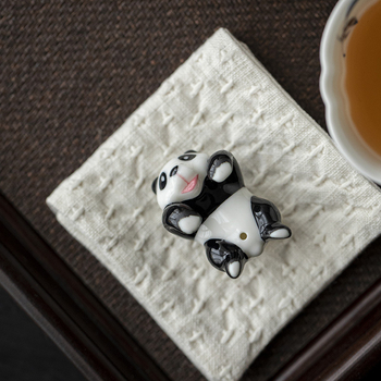 Moji Panda ceramic creativ cu capac – ornament suspendat pentru ceai de casă și accesorii pentru ceremonia ceaiului