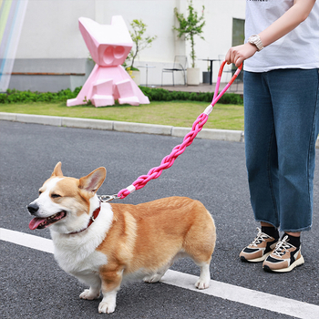 Ručni pleteni konopac-povodac za srednje i velike pse, uvijeni konopac stil, poliester, Golden Retriever i Corgi