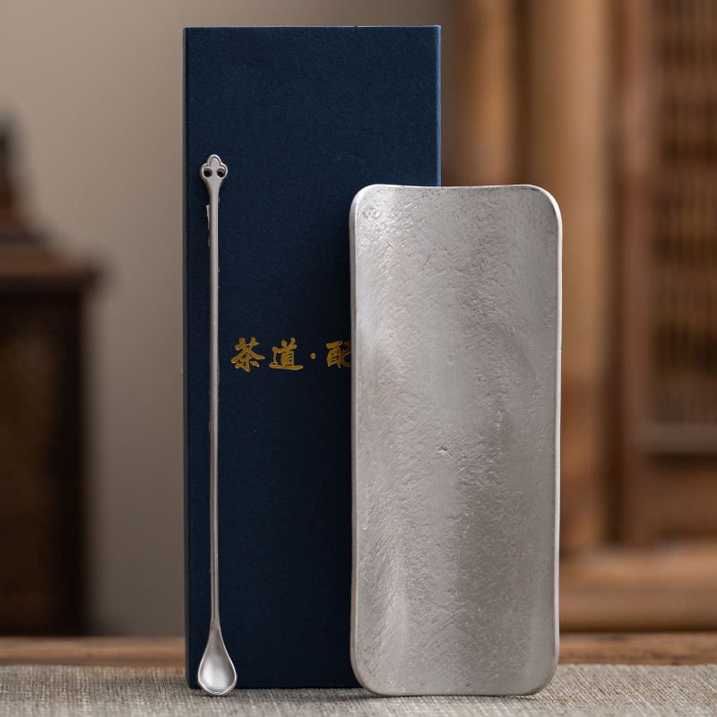 Set nou de accesorii pentru ceremonia ceaiului cu petale de lotus: lingură de ceai și linguriță, 2 piese
