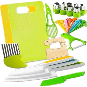 Set de ustensile de bucătărie cu tocător, cuțit, mănuși, cuțit pentru fructe, matriță de embosare și husă de depozitare