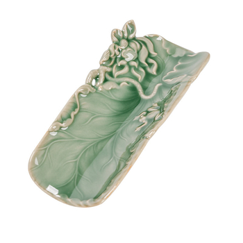 Linguriță de ceai Yue kiln celadon cu lotus, gravură în umbră retro, ceramică pentru ceremonia Kung Fu