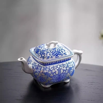 Set ceai în stil chinezesc nou, ceainic pătrat argintiu pentru prepararea ceaiului, design anti-stropire, cadou de afaceri, set Kung Fu Ceai Maestru