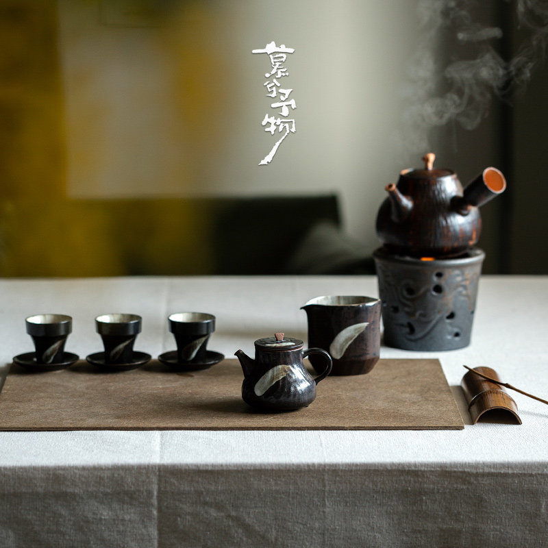 Muxi Yuyu ceainic ceramic cu trei picioare, model cu nori, uz casnic, stil vintage