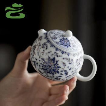 Ceainic ceramic Dragon Pearl cu filtru, model argintiu pictat manual cu lotus, stil chinezesc Kung Fu ceai, ceainic unic