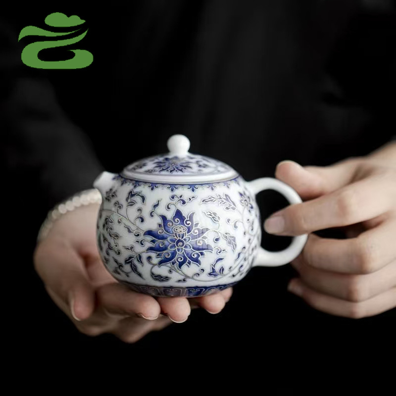Ceainic ceramic Dragon Pearl cu filtru, model argintiu pictat manual cu lotus, stil chinezesc Kung Fu ceai, ceainic unic