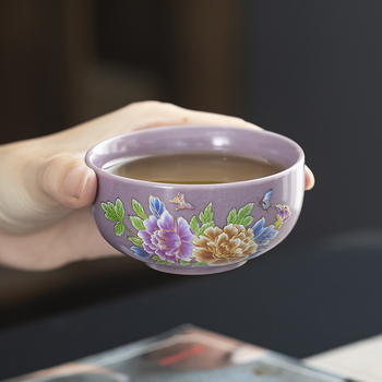 Set ceramic pentru ceai de călătorie cu ceainic și trei cești, portabil, stil retro