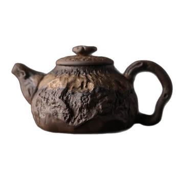 Ceainic din ceramică brută, în formă de trunchi de copac, pentru uz casnic retro, filtru manual din lut vechi, set de ceai în stil japonez