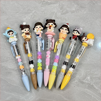 Bubble Mart soră — stil școlar drăguț, pix creativ cu șir de mărgele, gel 0,5 mm DIY