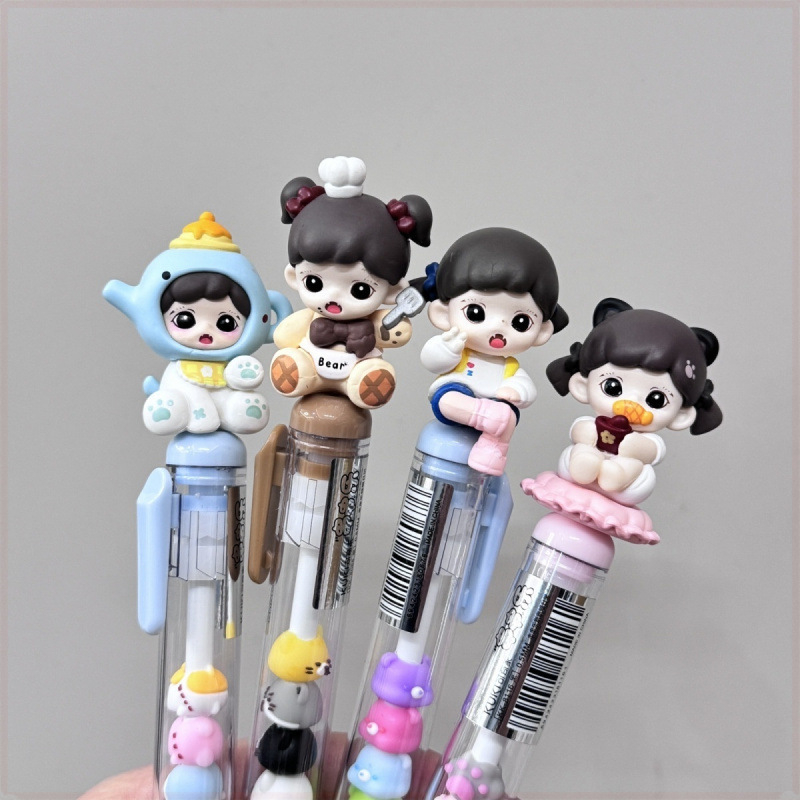 Bubble Mart soră — stil școlar drăguț, pix creativ cu șir de mărgele, gel 0,5 mm DIY