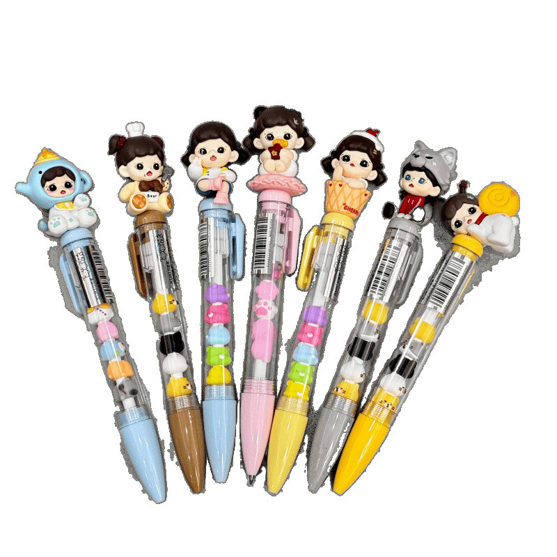 Bubble Mart soră — stil școlar drăguț, pix creativ cu șir de mărgele, gel 0,5 mm DIY