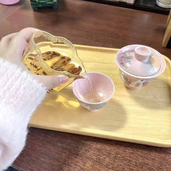 Pahar din borosilicat transparent pentru distribuția ceaiului, cu separator de ceai, rezistent la temperaturi înalte, stil japonez