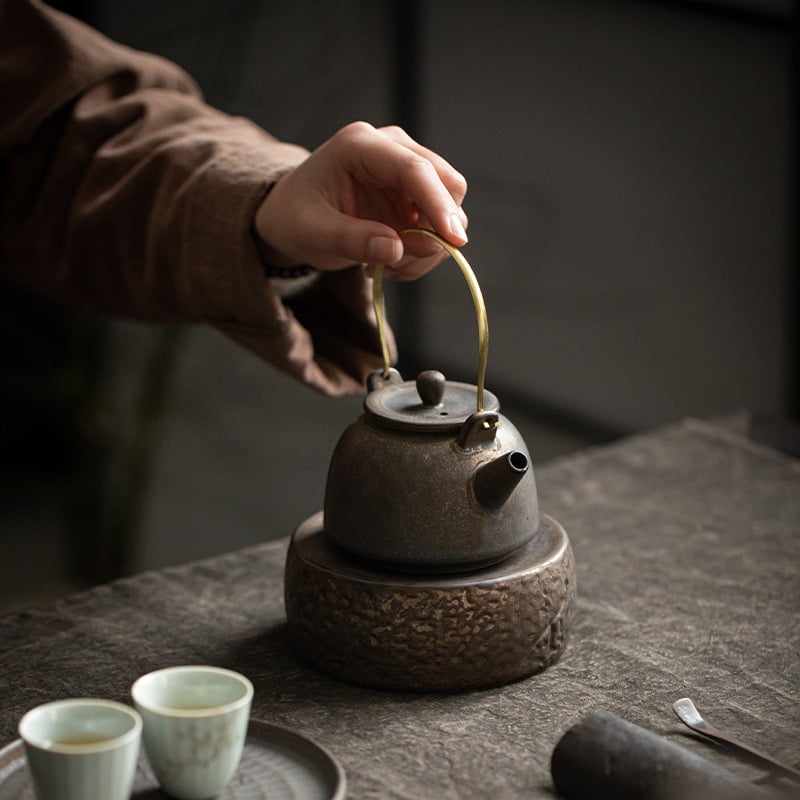 Ceainic ceramic vintage, stil japonez, set de ceai pentru uz casnic, în sufragerie, cu filtru