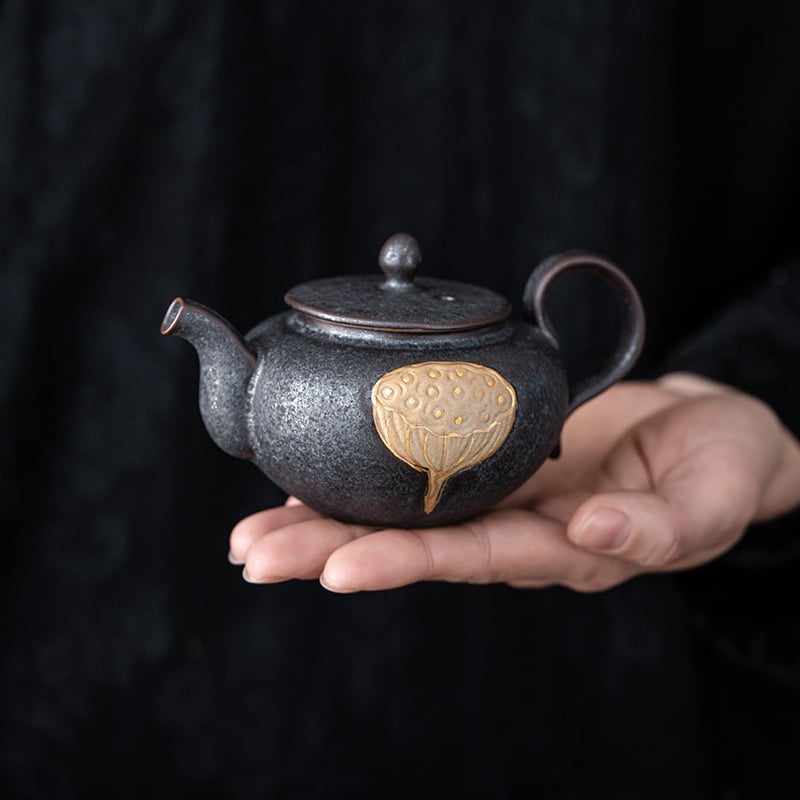 Ceainic Liansheng Auspicious Lotus-Pod, ceramică, stil japonez, ceainic vintage pentru uz casnic, set Gongfu de ceai