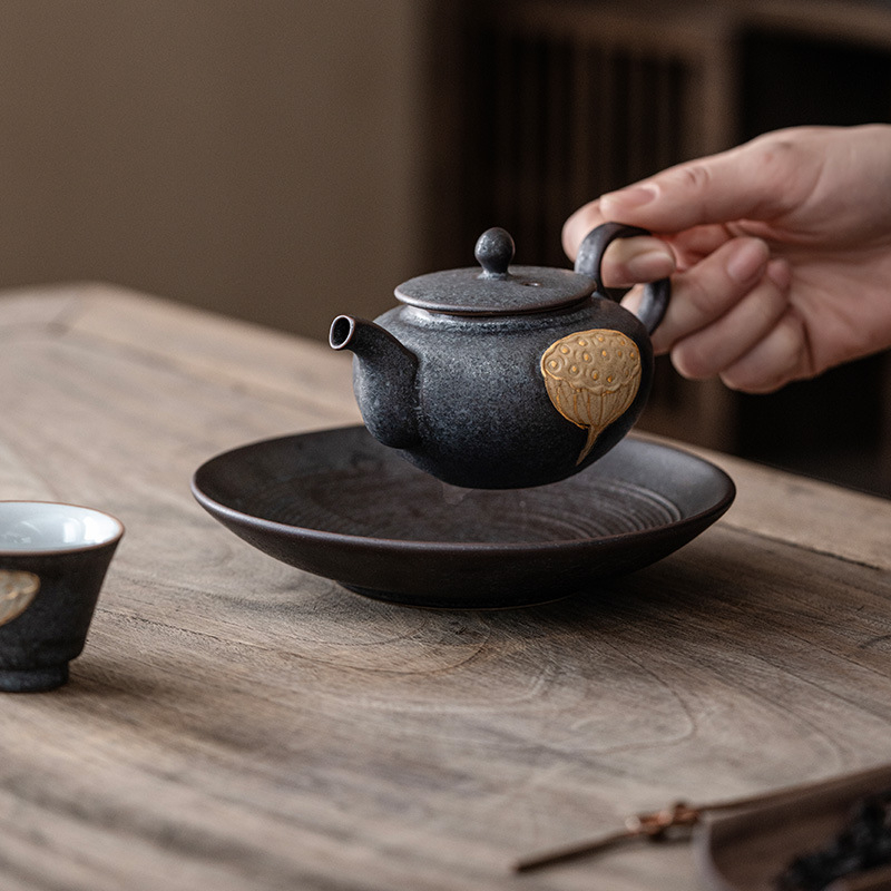 Ceainic Liansheng Auspicious Lotus-Pod, ceramică, stil japonez, ceainic vintage pentru uz casnic, set Gongfu de ceai
