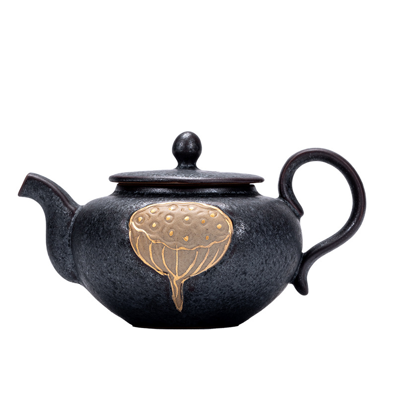 Ceainic Liansheng Auspicious Lotus-Pod, ceramică, stil japonez, ceainic vintage pentru uz casnic, set Gongfu de ceai