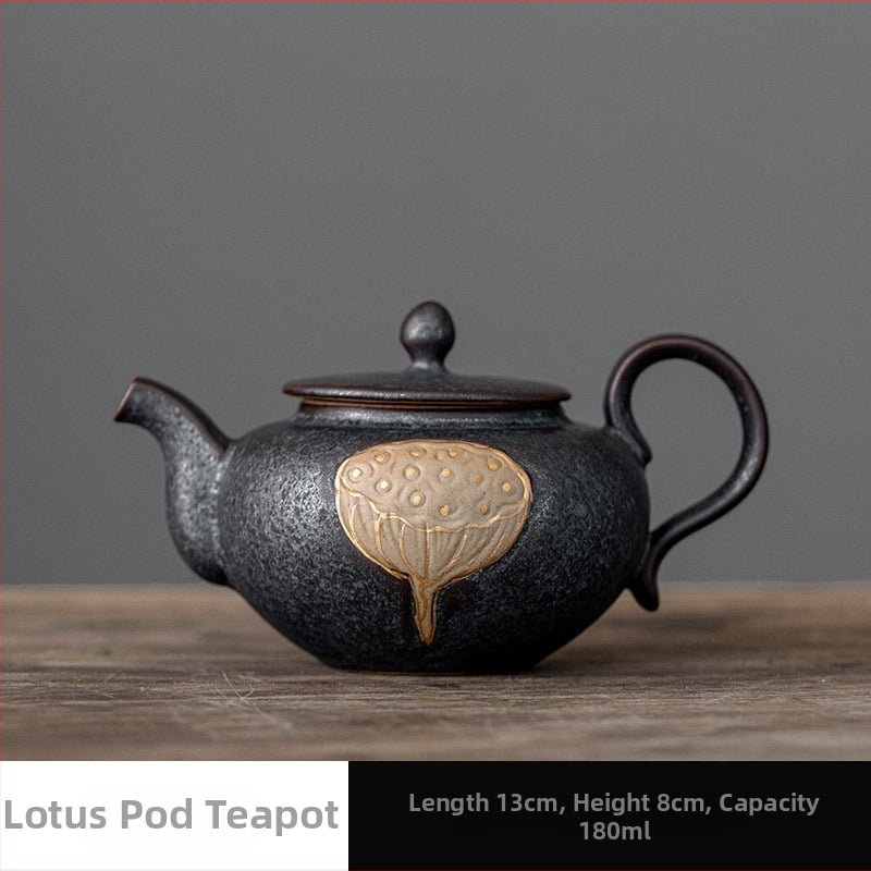Ceainic Liansheng Auspicious Lotus-Pod, ceramică, stil japonez, ceainic vintage pentru uz casnic, set Gongfu de ceai