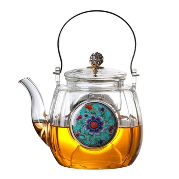 Ceainic din sticlă borosilicată pentru uz casnic, stil retro