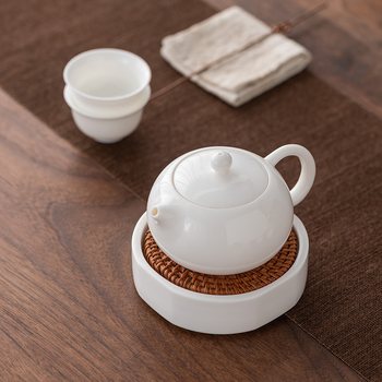 Ceainic Xishi din porțelan alb, set ceramic Gongfu pentru ceai, protecție împotriva arsurilor, filtru, pentru preparare acasă