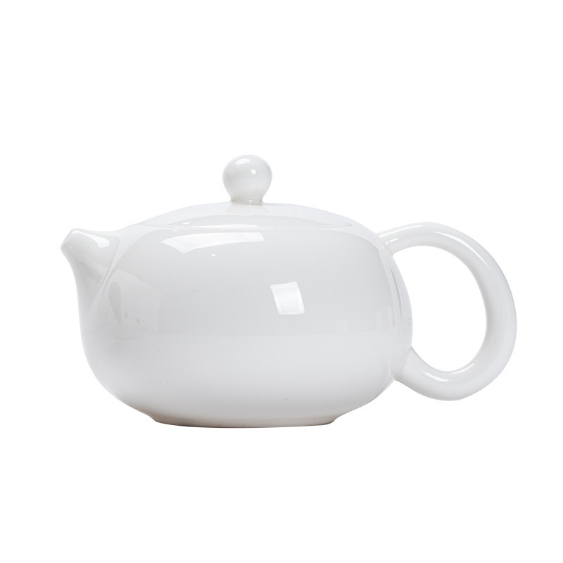 Ceainic Xishi din porțelan alb, set ceramic Gongfu pentru ceai, protecție împotriva arsurilor, filtru, pentru preparare acasă