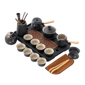 Set de ceai Kung Fu pentru uz casnic, set complet minimalist cu ceainic și tavă de ceai pentru întâmpinări la birou