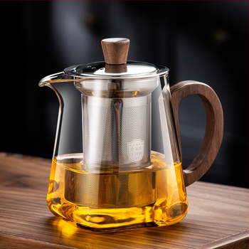 Ceainic din sticlă groasă, de înaltă calitate, cu separare ceai-apă, filtru din oțel inoxidabil, nou model, set de ceai premium