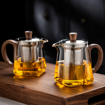 Ceainic din sticlă groasă, de înaltă calitate, cu separare ceai-apă, filtru din oțel inoxidabil, nou model, set de ceai premium