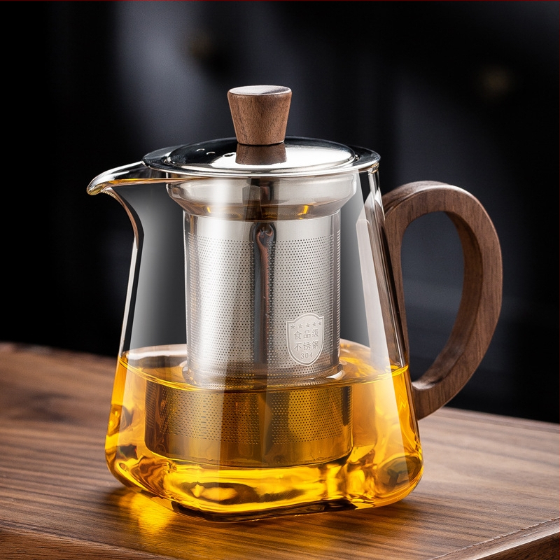 Ceainic din sticlă groasă, de înaltă calitate, cu separare ceai-apă, filtru din oțel inoxidabil, nou model, set de ceai premium