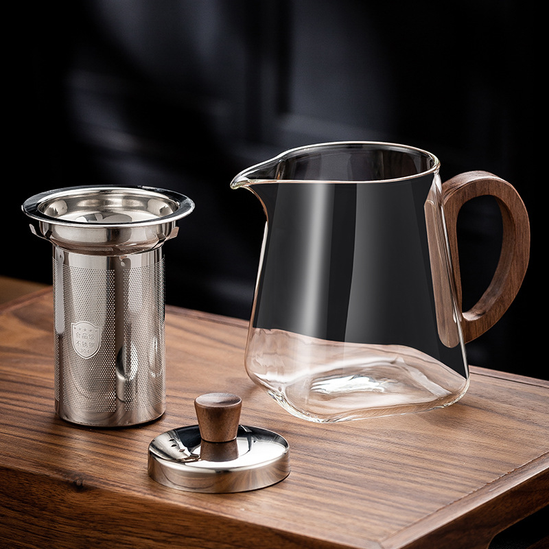 Ceainic din sticlă groasă, de înaltă calitate, cu separare ceai-apă, filtru din oțel inoxidabil, nou model, set de ceai premium