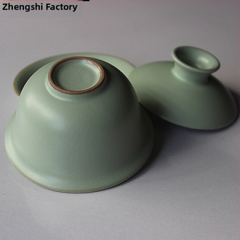 Keramická gaiwan s Celadon glazúrou a prasklinami, Ru kiln, Gongfu čaj pre domáce použitie