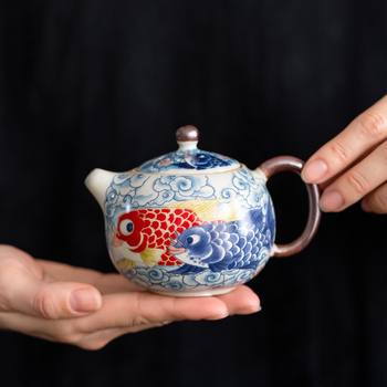 Set Gongfu de ceai cu Ru kiln – set complet de ceainice și căni pentru uz casnic, lux discret, stil național