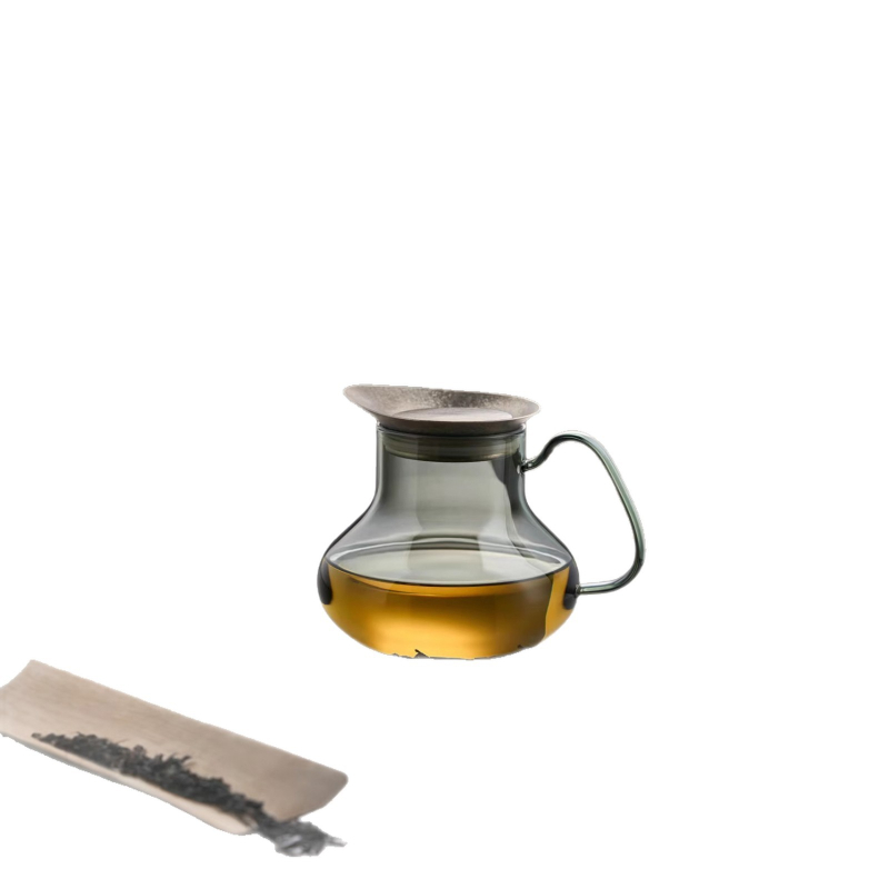 Ceainic personalizat pentru ceai de flori cu infuzor pentru ceai negru, ceainic din sticlă cu capac titan pentru plita electrică din ceramică, ceainic cu separare ceai-apă