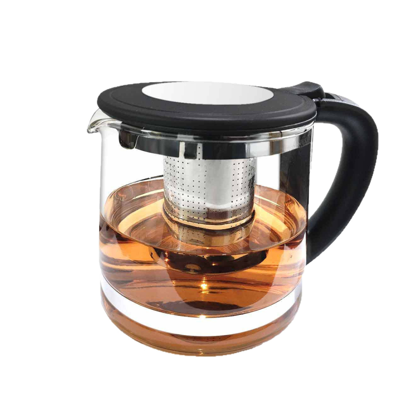 Ceainic din sticlă cu infuzor pentru ceai cu flori, capacitate mare, set ceainic cu filtru