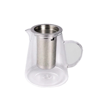 Infuzor de ceai din oțel inoxidabil, cu cioc de vultur, transparent și ușor, încălzibil; ceașcă din sticlă borosilicată pentru ceai cu flori