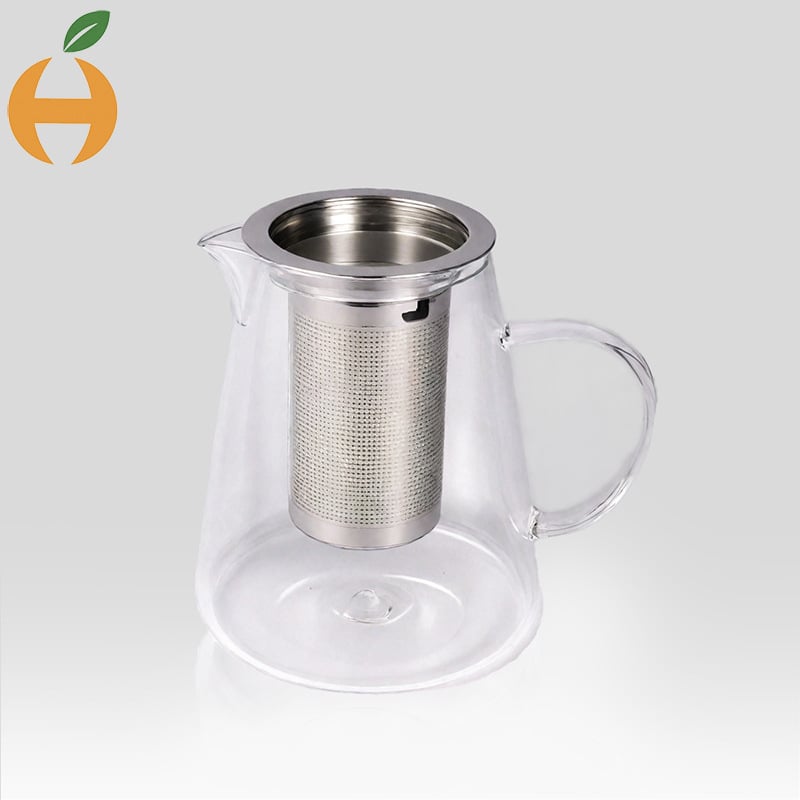 Infuzor de ceai din oțel inoxidabil, cu cioc de vultur, transparent și ușor, încălzibil; ceașcă din sticlă borosilicată pentru ceai cu flori