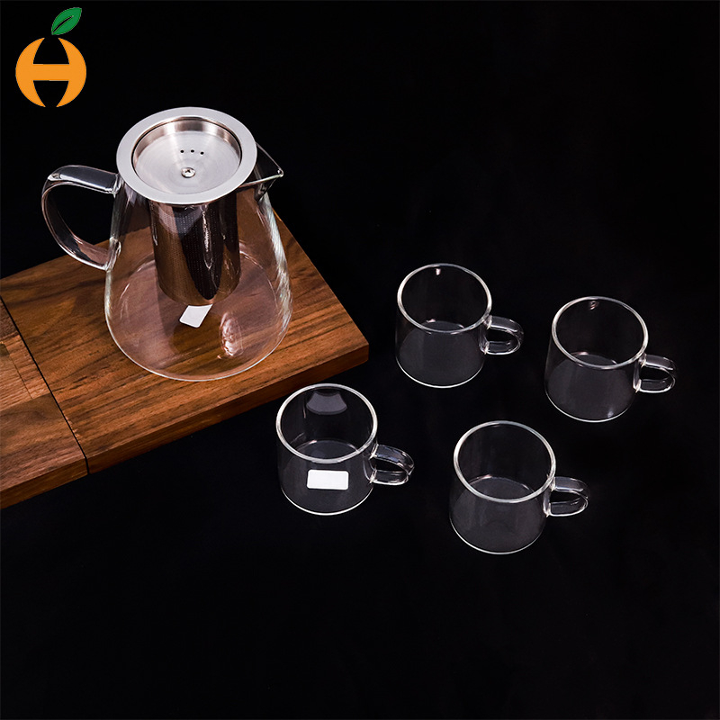 Infuzor de ceai din oțel inoxidabil, cu cioc de vultur, transparent și ușor, încălzibil; ceașcă din sticlă borosilicată pentru ceai cu flori