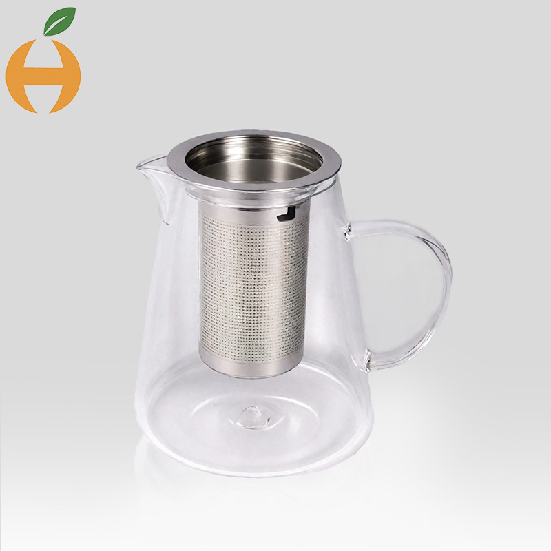Infuzor de ceai din oțel inoxidabil, cu cioc de vultur, transparent și ușor, încălzibil; ceașcă din sticlă borosilicată pentru ceai cu flori