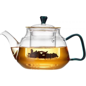 Ceainic minimalist cu filtru interior, capacitate mare, sticlă borosilikată de înaltă calitate, pentru uz casnic