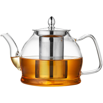 Ceainic de sticlă transparent cu separare ceai-apă, ceainic pentru uz casnic, capacitate mare cu filtru, preparator de ceai