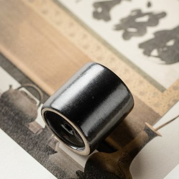Suport capac și suport pentru ceașcă de ceai, stil japonez retro, ceramică lucrată manual, accesoriu pentru setul de ceai, ornament pentru ceremonia ceaiului