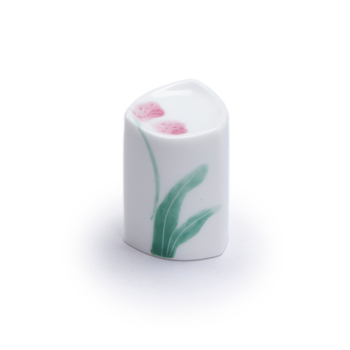 Porțelan alb, pictură manuală cu flori; suport ceramic pentru capac și ceainic – accesoriu pentru ceremonia Gongfu a ceaiului