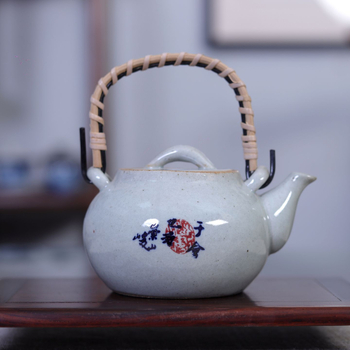 Yizitao Lanting Preface ceainic cu mâner, ceramică brută, stil antic, ceai Gongfu