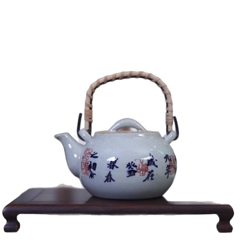 Yizitao Lanting Preface ceainic cu mâner, ceramică brută, stil antic, ceai Gongfu