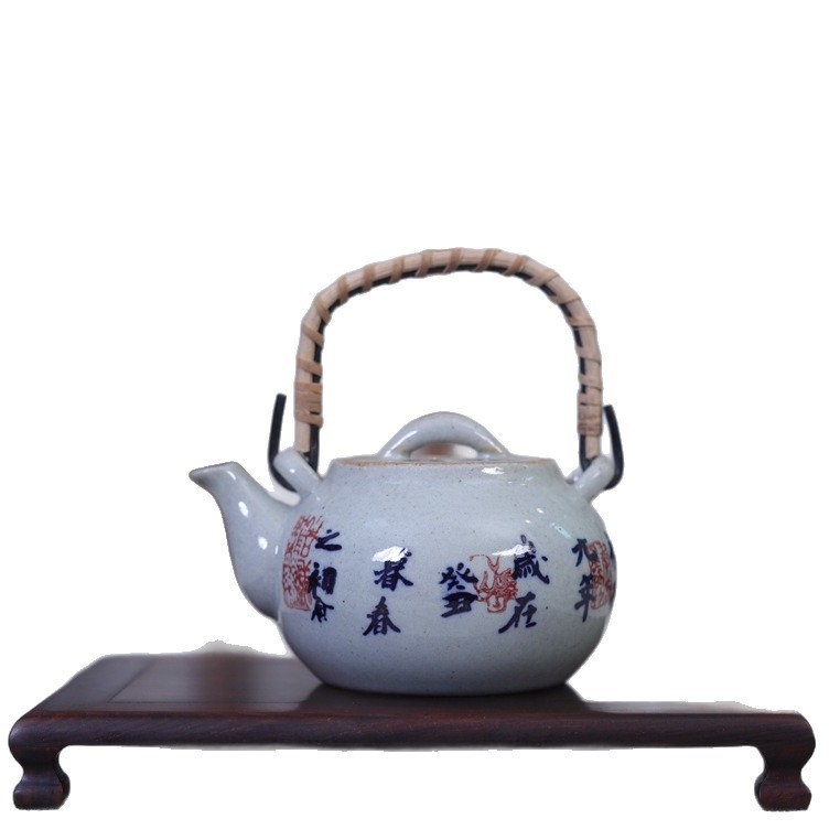 Yizitao Lanting Preface ceainic cu mâner, ceramică brută, stil antic, ceai Gongfu