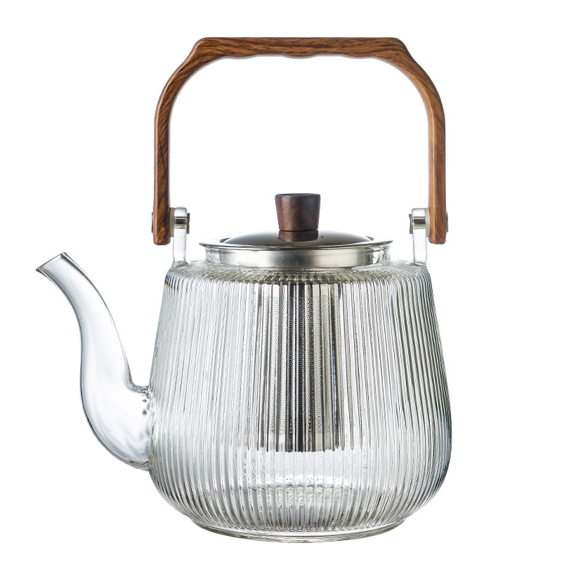 Ceainic din sticlă rezistent la temperaturi înalte, cu mâner, pentru uz casnic, pentru fierberea apei și infuzarea ceaiului pe plita ceramică electrică
