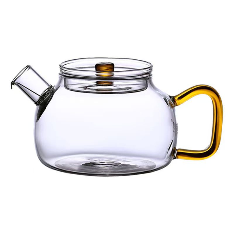 Ceainic din sticlă borosilicat de înaltă rezistență, cu filtru pentru ceai de flori și ceai verde, pentru uz casnic, compatibil cu plita ceramică electrică, compact